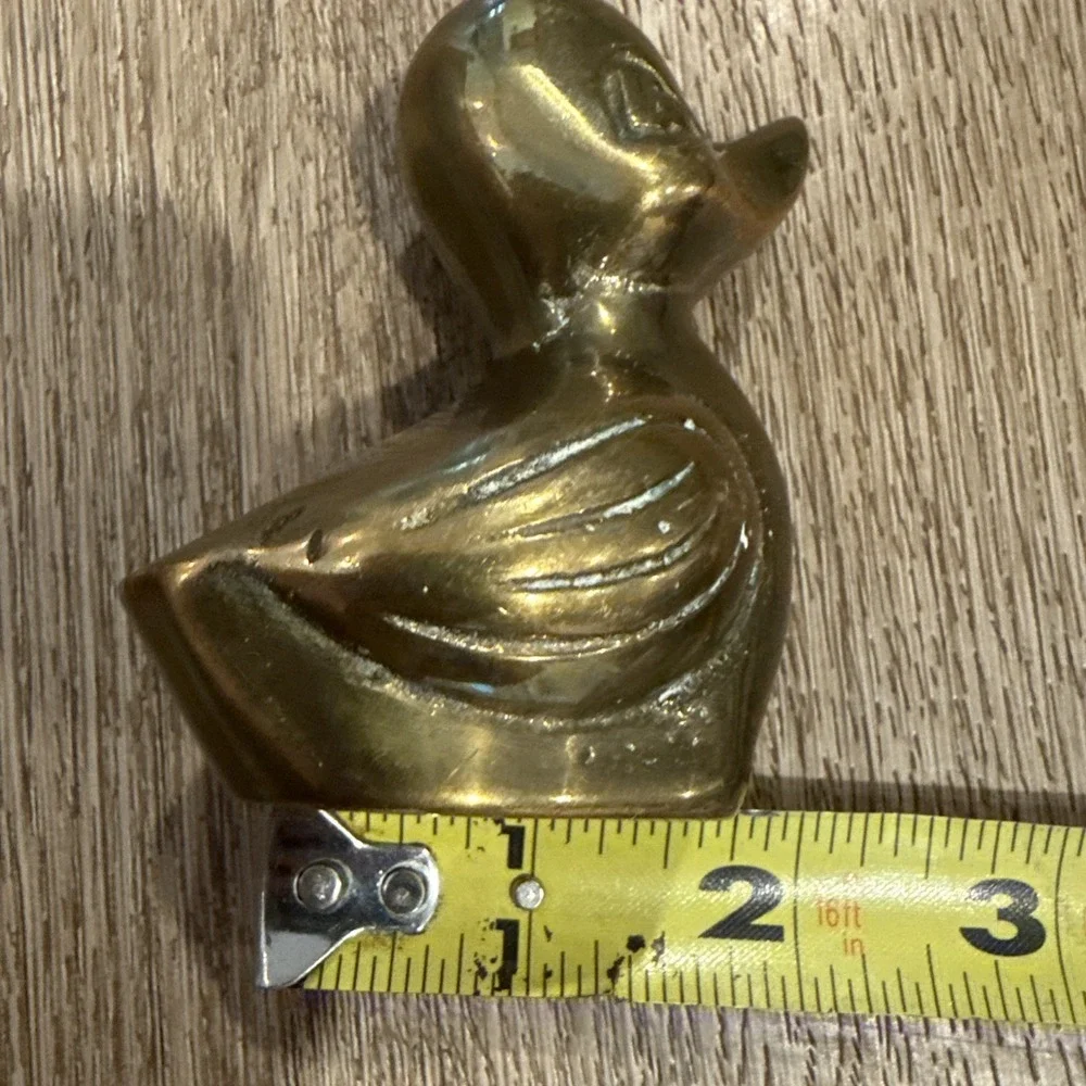 Brass Duck Baby Duckling Miniature Small Figurine Shelf Collectible Knick nack
